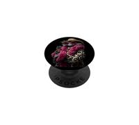 Élégant Portrait Raton Laveur Graphique Rond Rose PopSockets PopGrip Adhésif