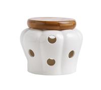 Élégant pot de rangement creux avec couvercle creux pour ail - Boîte de rangement pour petits objets sculptés à la main