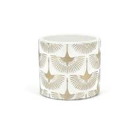 Élégant pot en terre cuite avec phéniciens dorés | blanc et or | diamètre 11 cm, hauteur 10 cm | pot décoratif pour plantes succulentes, fleurs et bonsaï miniatures | Vase d'intérieur moderne