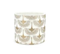 Élégant pot pour orchidées en terre cuite avec Phéniciens Dorés | BLANC et OR | Diamètre 14 cm, Hauteur 13 cm | Pot décoratif pour plantes succulentes, fleurs et bonsaï Miniatures | Pot d'intérieur