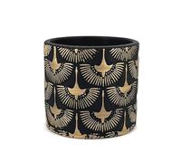 Élégant pot pour orchidées en terre cuite avec phéniciens dorés | noir et or | diamètre 14 cm, hauteur 13 cm | pot décoratif pour plantes succulentes, fleurs et bonsaï Miniatures | Pot d'intérieur