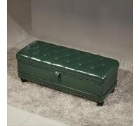 Élégant pouf rectangulaire en similicuir avec rangement caché - Repose-pieds polyvalent et table basse pour salon et chambre à coucher - Élément de décoration d'intérieur élégant