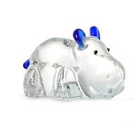Élégant pour hippopotame en cristal, pièce décorative parfaite pour n'importe quelle pièce de votre maison (bleu transparent)
