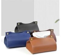 Elegant PU Leather Tissue Box Cover With Stylish Napkin Holder Suitable For Home And Office Use(Blu)