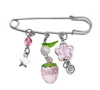 Élégant pull clip écharpe épingle pendentif fraise broche accessoires élégants cadeau parfait pour la mode individu décoratif sécurité épingle, taille unique, Comme décrit