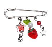 Élégant pull clip écharpe épingle pendentif fraise broche accessoires élégants cadeau parfait pour la mode individu décoratif sécurité épingle, taille unique, comme décrit