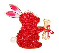 Elegant Rabbit Shape Metal Rhinestone Brooch Pins for Women's Chic Outfits