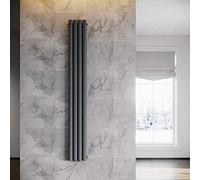 ELEGANT Radiateur Moderne Vertical Anthracite 1800x236mm Design Radiateur Panneau Tubes Double Couche Radiateur Plat Raccordement Central Chauffage