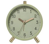 Élégant réveil à quartz silencieux avec veilleuse jaune chaud pour un sommeil paisible Convient pour la maison et le bureau Réveil rond en métal