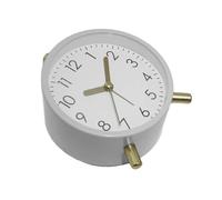 Élégant réveil à quartz silencieux avec veilleuse jaune chaud pour un sommeil paisible Convient pour la maison et le bureau Réveil rond en métal