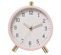 Élégant réveil à quartz silencieux avec veilleuse jaune chaud pour un sommeil paisible Convient pour la maison et le bureau Réveil rond en métal
