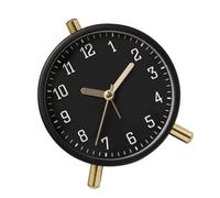Élégant réveil à quartz silencieux avec veilleuse jaune chaud pour un sommeil paisible Convient pour la maison et le bureau Réveil rond en métal