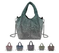 Elegant Rhinestone Clutch Purse for Women,Sparkly Evening Bag with Chain for Wedding,Prom,Party,Gala (gradient green)