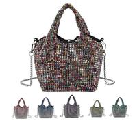 Elegant Rhinestone Clutch Purse for Women,Sparkly Evening Bag with Chain for Wedding,Prom,Party,Gala (colored diamond)