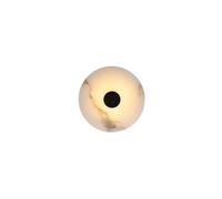 Elegant Round Wall Sconce with Marble and Alabaster Shades, Offering 3000K Warm Decorative Lighting, Ideal for Living Rooms, Bathrooms, Entryways, Foyers, and Hallways, Creating a Sophisticated and In
