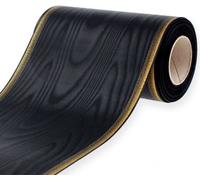 Elégant ruban de couronne moiré 175mm noir avec bord perlé et reliure en taffetas, ruban décoratif pour fleurs de deuil, ruban 25m