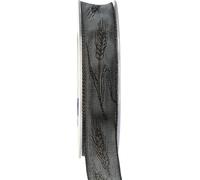 Elégant ruban de deuil ruban de décoration argent noir épis 40mm x 25m décoration élégante de la couronne ornements commémoratifs