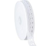 Elégant ruban décoratif dentelle blanc L25mm L20m - Ruban décoratif polyvalent pour mariage, baptême, style vintage