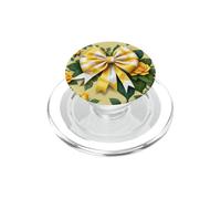 Élégant Ruban Jaune Coquette Bow Feuilles PopSockets PopGrip pour MagSafe