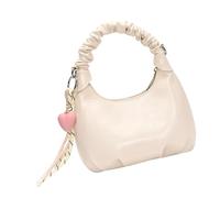 Élégant sac à bandoulière en cuir PU, sac à main décontracté sous les aisselles, sac à main froncé pour les femmes à la recherche de styles, sac à main en cuir, blanc, One Size
