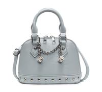 Élégant sac à bandoulière en cuir synthétique pour femmes et filles, sac à main avec sangle réglable, sac à main en polyuréthane brillant pour le travail ou les loisirs, bleu, One Size