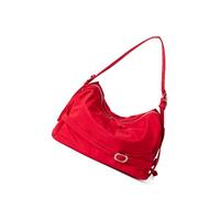 Élégant sac à bandoulière en nylon résistant à l'usure, grande capacité, sac à main avec poignée supérieure pour le travail ou un usage quotidien, sac à main en nylon au design pratique, Rouge, One