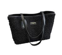 Élégant sac à bandoulière en peluche offrant confort et grand espace sous les aisselles pour un usage quotidien et améliorant votre style. Sac de navetteur en peluche, Noir , One Size