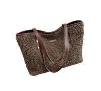 Élégant sac à bandoulière en peluche offrant confort et grand espace sous les aisselles pour un usage quotidien et améliorant votre style. Sac de navetteur en peluche, Couleur café., One Size