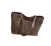 Élégant sac à bandoulière en peluche offrant confort et grand espace sous les aisselles pour un usage quotidien et améliorant votre style. Sac de navetteur en peluche, Couleur café., One Size
