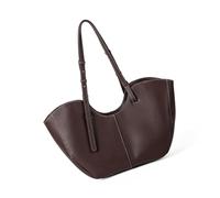 Élégant sac à bandoulière pour femme, grande capacité, sac à main sous les bras, adapté pour les trajets quotidiens ou les courts voyages en cuir synthétique, café, One Size