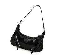 Élégant sac à bandoulière pratique en polyuréthane avec sangle réglable pour un usage quotidien et événement, noir