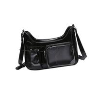 Élégant sac à bandoulière style japonais à bandoulière charmant Itabag School en cuir PU Messagers pour affichage des broches Style japonais Bandoulière en cuir PU Ita Belle épaule pour fille, Noir