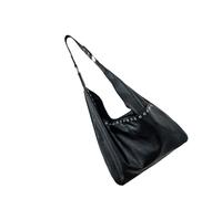 Élégant sac à bandoulière surdimensionné en polyuréthane avec poignée renforcée à l'intérieur des aisselles, sac à main tendance pour femmes et filles, navetteurs en PU, Noir/blanc, Beauté de masse