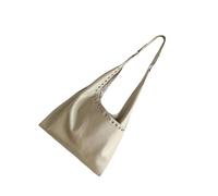 Élégant sac à bandoulière surdimensionné en polyuréthane avec poignée renforcée à l'intérieur des aisselles, sac à main tendance pour femmes et filles, navetteurs en PU, Blanc, Beauté de masse