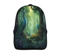 élégant sac à dos de loisirs jungle fantastique sac d'école 2 compartiment paon sac à dos 3d imprimé-16,12 ans et plus pour l'école les voyages les affaires