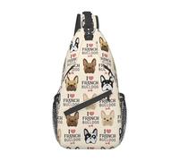 Élégant sac à dos de poitrine oblique, sac à dos de loisirs, petit sac pour voyage, travail, décontracté, Chien français, Rozmiar uniwersalny