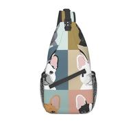 Élégant sac à dos de poitrine oblique, sac à dos de loisirs, petit sac pour voyage, travail, décontracté, Bouledogue français, Rozmiar uniwersalny