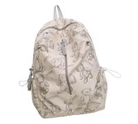 Élégant sac à dos de voyage unisexe avec fermeture éclair grande capacité imprimé ours sac d'école pour livres et sac à dos de randonnée en nylon essentiel, beige, One Size