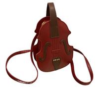 Élégant sac à dos vintage pour violon sur le thème de la musique, sac à dos pour femme, joli sac à bandoulière, Rouge, 22 Centimeters Height X 16 Centimeters Width, Instrument de musique vintage