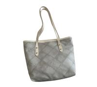 Élégant sac à main à rayures en jean décontracté avec poignée supérieure, sac à bandoulière simple spacieux pour le travail et l'école, sac à main de grande capacité, gris, One Size