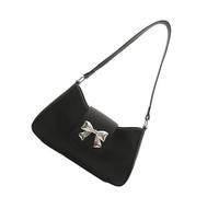 Élégant sac à main en cuir PU pour femme à la recherche de confort et de style, sac à bandoulière tendance pour mariage, aisselle, nœuds, sac à bandoulière, Noir , One Size