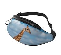 Élégant sac banane 3D en Afrique avec motif girafe sous l'arbre en Afrique, sac banane léger avec poches zippées, ceinture réglable pour la marche, la course, le cyclisme, la randonnée, le sport de