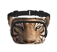 Élégant sac banane dauphin pour homme et femme - Sac banane double réglable pour voyage, sport et quotidien, Tête de tigre 3D, Taille unique