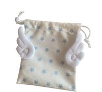 Élégant sac de rangement en toile pour cosmétiques, broderie étoilée, cordon de serrage, multi-usage, résistant à la poussière, Étoiles roses, Taille unique