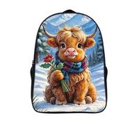 élégant sac pour ordinateur portable 2 compartiment hautes terres étudiants sac d'école veau 3d imprimé sac à dos d'école-16,12 ans et plus pour l'école les voyages les affaires