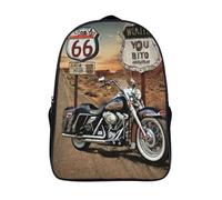 élégant sac pour ordinateur portable 2 compartiment moto cartable scolaire autoroute 12 ans et plus garçons filles imprimé 3d sac à dos-16,pour les voyages les affaires
