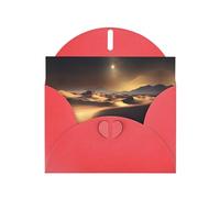Elegant Sahara Desert Cartes vierges imprimées - Lot de cartes de vœux aquarelle avec enveloppes et autocollants, rouge