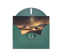 Elegant Sahara Desert Cartes vierges imprimées - Lot de cartes de vœux aquarelle avec enveloppes et autocollants, vert foncé