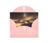 Elegant Sahara Desert Cartes vierges imprimées - Lot de cartes de vœux aquarelle avec enveloppes et autocollants, rose