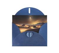 Elegant Sahara Desert Cartes vierges imprimées - Lot de cartes de vœux aquarelle avec enveloppes et autocollants, bleu